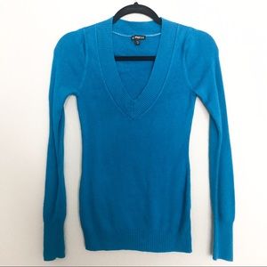 Express Royal Blue V Neck Sweater